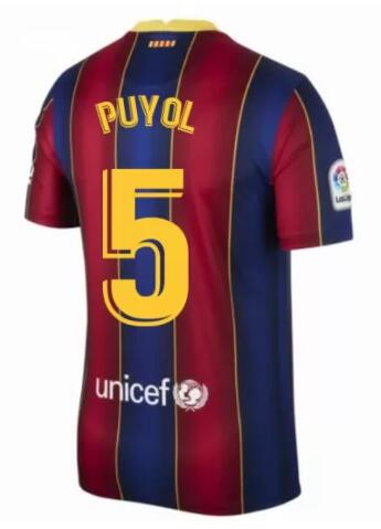 PUYOL 5 Barcelona 20-21 Home Soccer Jersey Shirt
